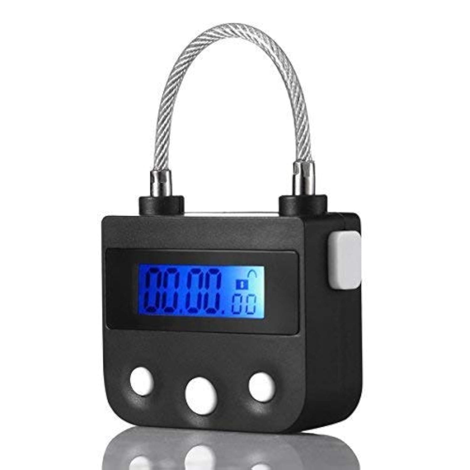 99 Hours Max Timing Lock - USB Rechargeable Time Out Padlock with LCD Display of Hiplaygirl (Black)