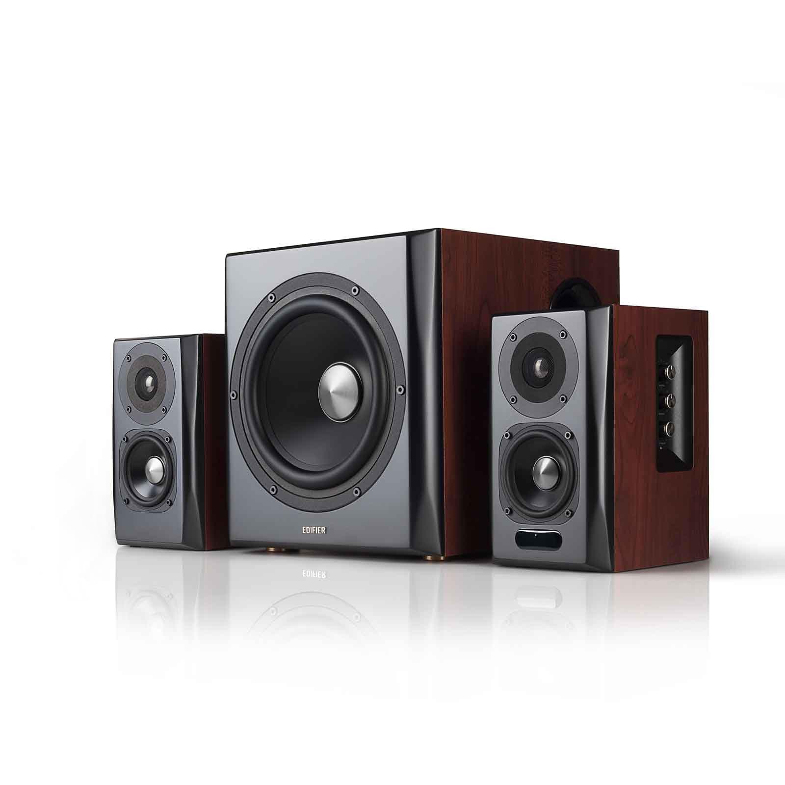 S350DB Bookshelf Speaker and Subwoofer 2.1 Speaker System Bluetooth v4.1 aptX Wireless Sound For Computer Rooms, Living Rooms and Dens