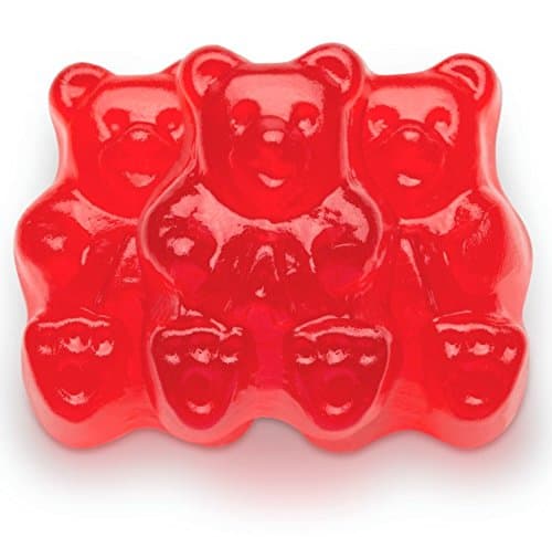 Red Raspberry Gummi Gummy Bears Candy 1 Pound Bag