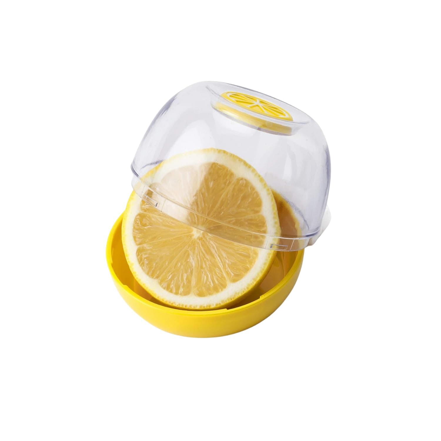 Fresh Flip Pod Lemon Storage Container – Keeps Leftover Lemons Fresh with Snap-On Lid, BPA-Free & Dishwasher Safe, Yellow