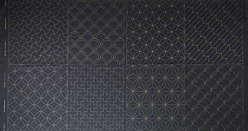 Olympus Thread Company Dark Blue Sashiko Fabric, 8 Side Panel, 61cm x 110cm