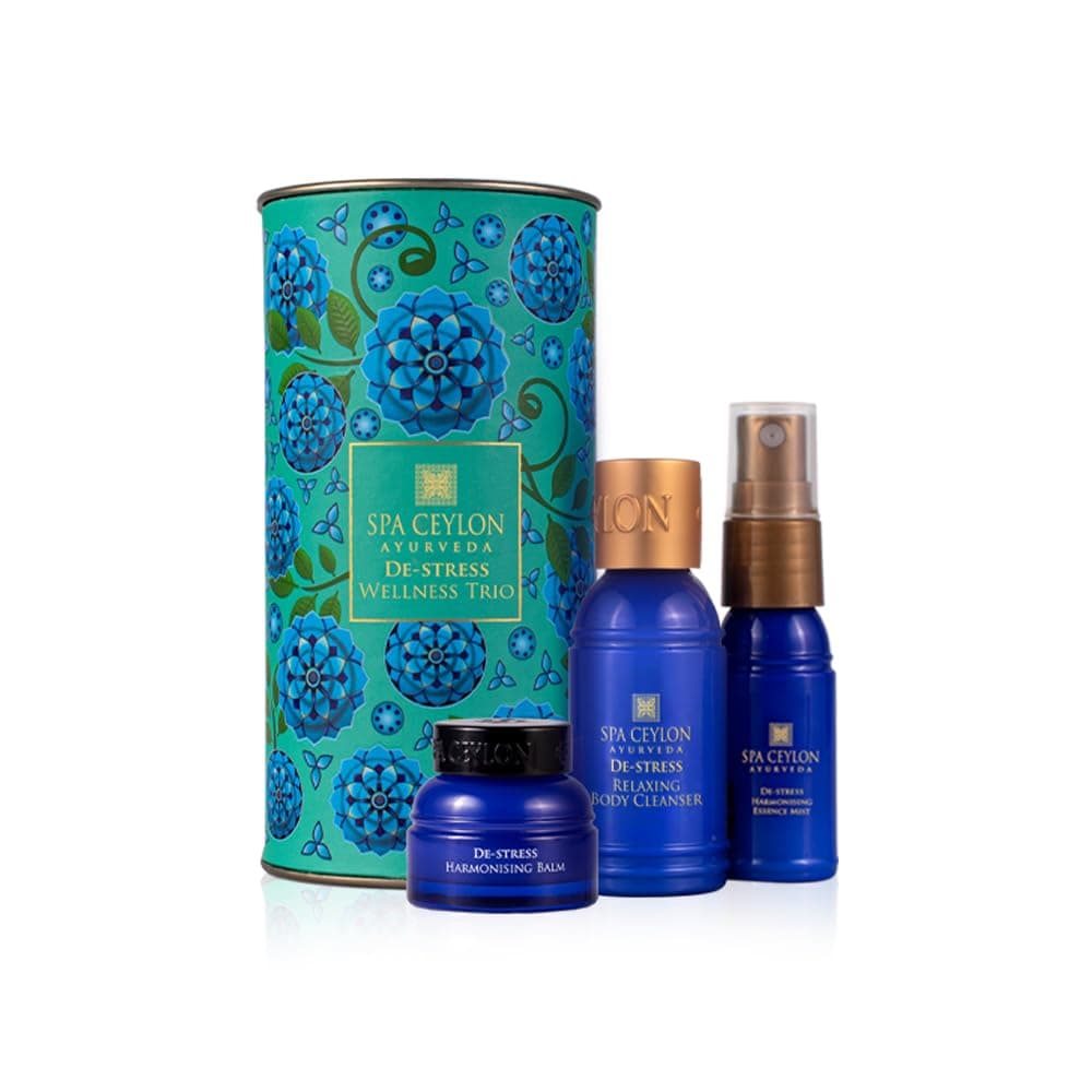 SPA CEYLON De-Stress Wellness Trio Set | Holistic Spa Essentials for Calming Skin Care | Natural Ingredients
