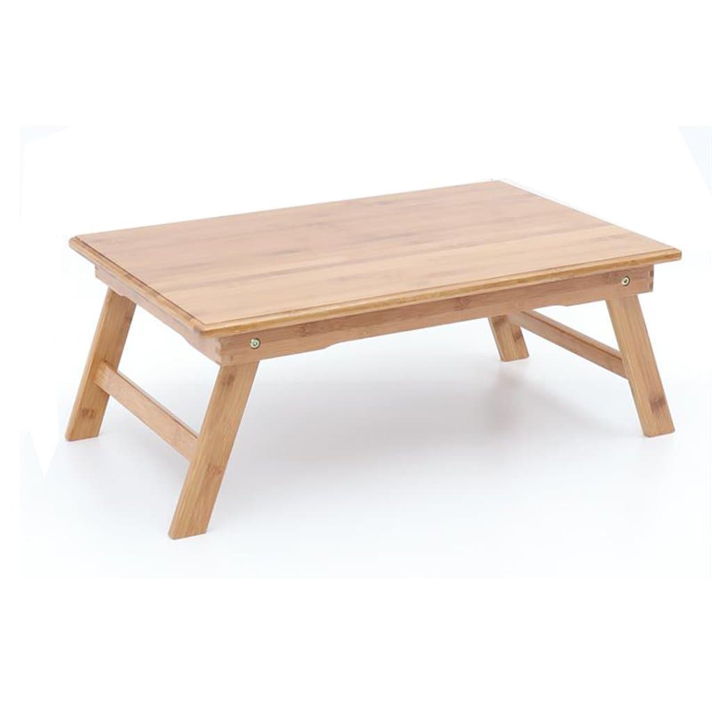 Utility Tables Laptop Table Bamboo Folding Bed Study desk Wood Low desks Square Tables Tea Table Small Table (Size : L60cm*L40cm*L24cm)