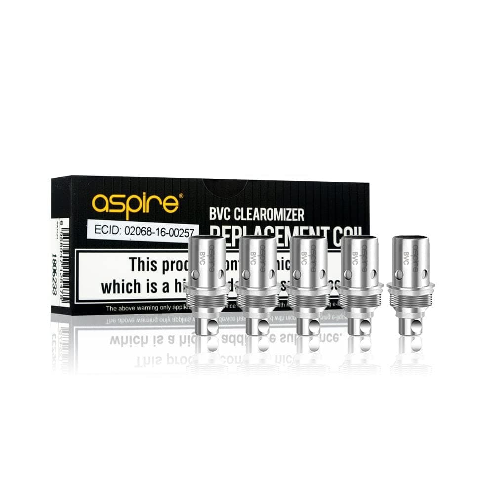 Aspire BVC Replacement Coils, 1.8ohm, Compatible with Aspire ET-S, Vivi Nova, CE5 and K1 Tank, Aspire Vaping Coils, Pack of 5, No Nicotine