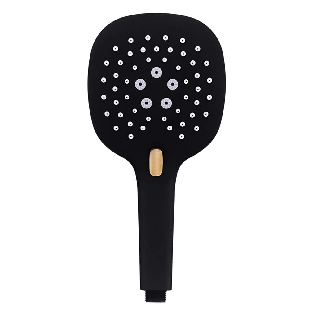 Hamshoo ABS Handheld Shower Head 3 Functions High-Pressure Massage Flow Rainfall Shower Spray Lacquer (Black)