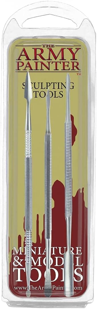 The Army Painter Clay Sculpting Tools - Set with Three Double Ended Stainless Steel Dab Tool, Polymer Clay Tools for Modeling Plastic, Resin, and Metal Miniatures - Green Stuff Putty Tool Clay