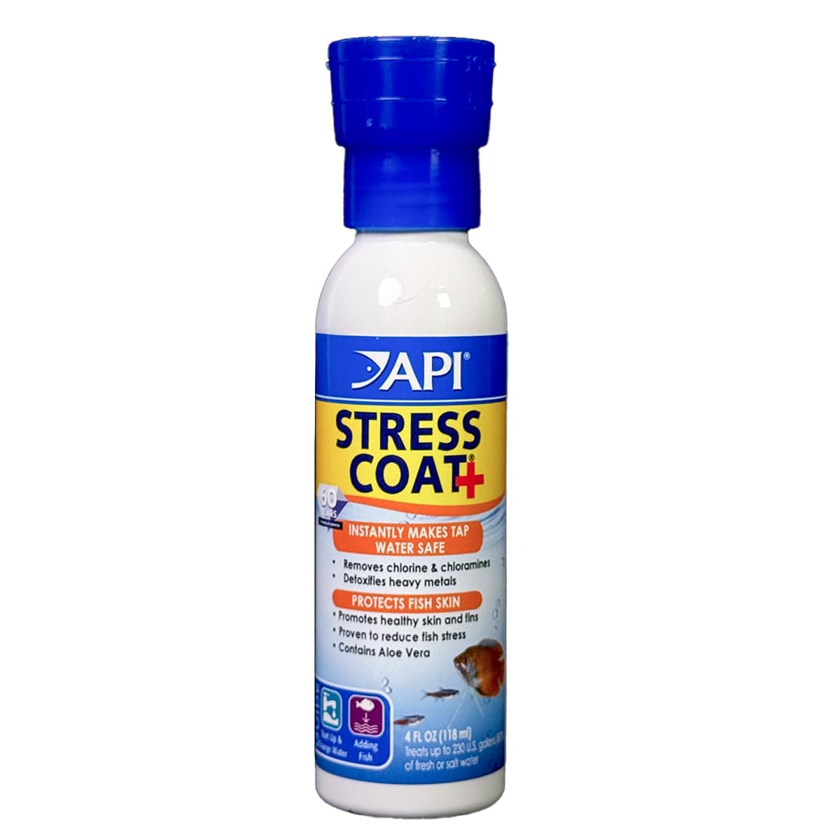 STRESS COAT Aquarium Water Conditioner 4-Ounce Bottle (85B)