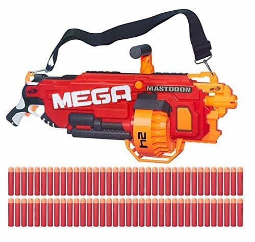 Nerf N-Strike Mega Mastodon Blaster with 24 Dart Drum and 72 Whistler Darts with 100 ft Shooting Distance