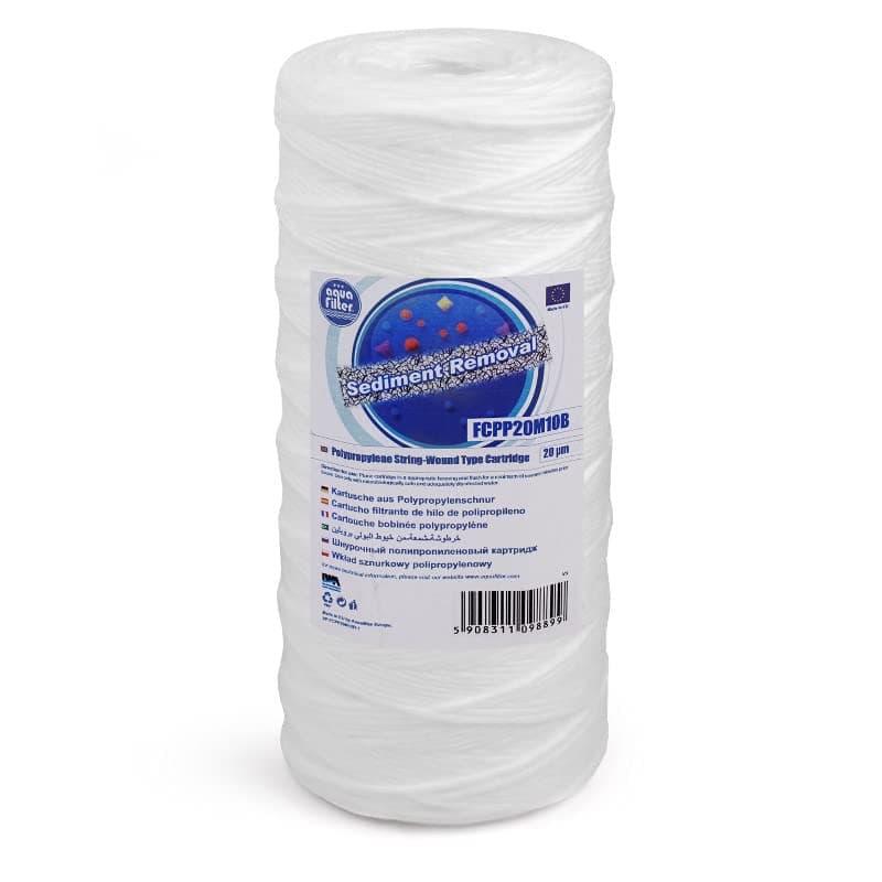 20 Micron Yarn String Wound Sediment Water Filter 10" x 4.5" Aquafilter Big Blue