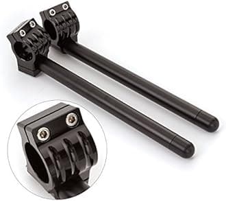 33mm 7/8" Motorcycle Aluminum CNC Regular Fork Tube Clip On Handlebar Replaceable Fit for CB-400 KZ-400 GN-250 GS-250 XV-250 Universal Bike Cafe Racer Black