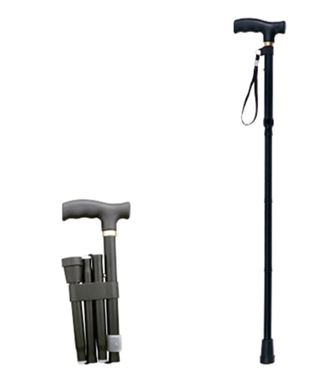 Black Adjustable Folding Walking Stick Cane Premium Quality Lightweight Non Slip Unisex Best Mobility Aids for Seniors Disabled and Elderly