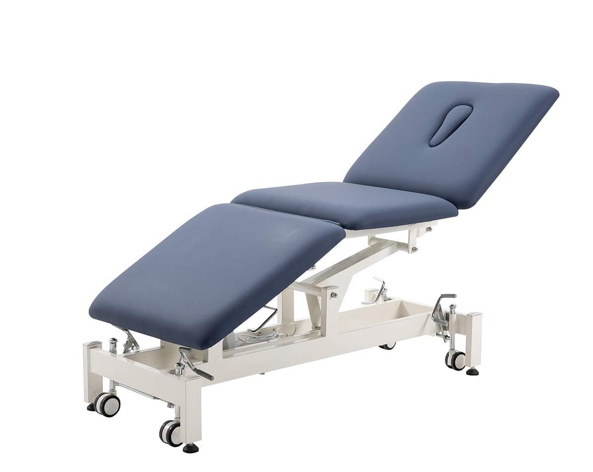 Electric Treatment Table Hi-Lo Adjustable，3-Section Physical Therapy Table, Ultra Comfortable Foot Control for Massage and Acupuncture (Blue)