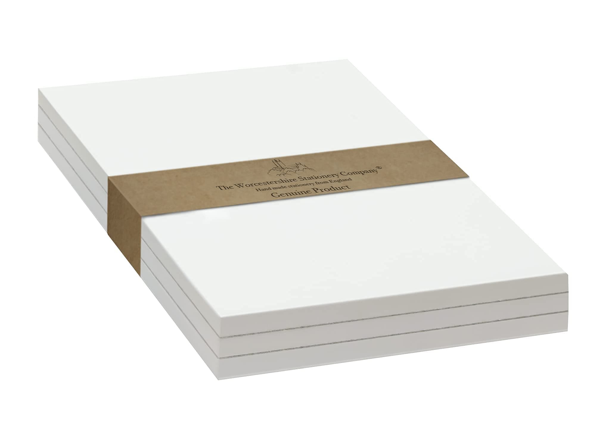 A6 note pad, plain, pack of 3, 50 sheets per pad, 80gsm FSC paper, zero plastic packaging