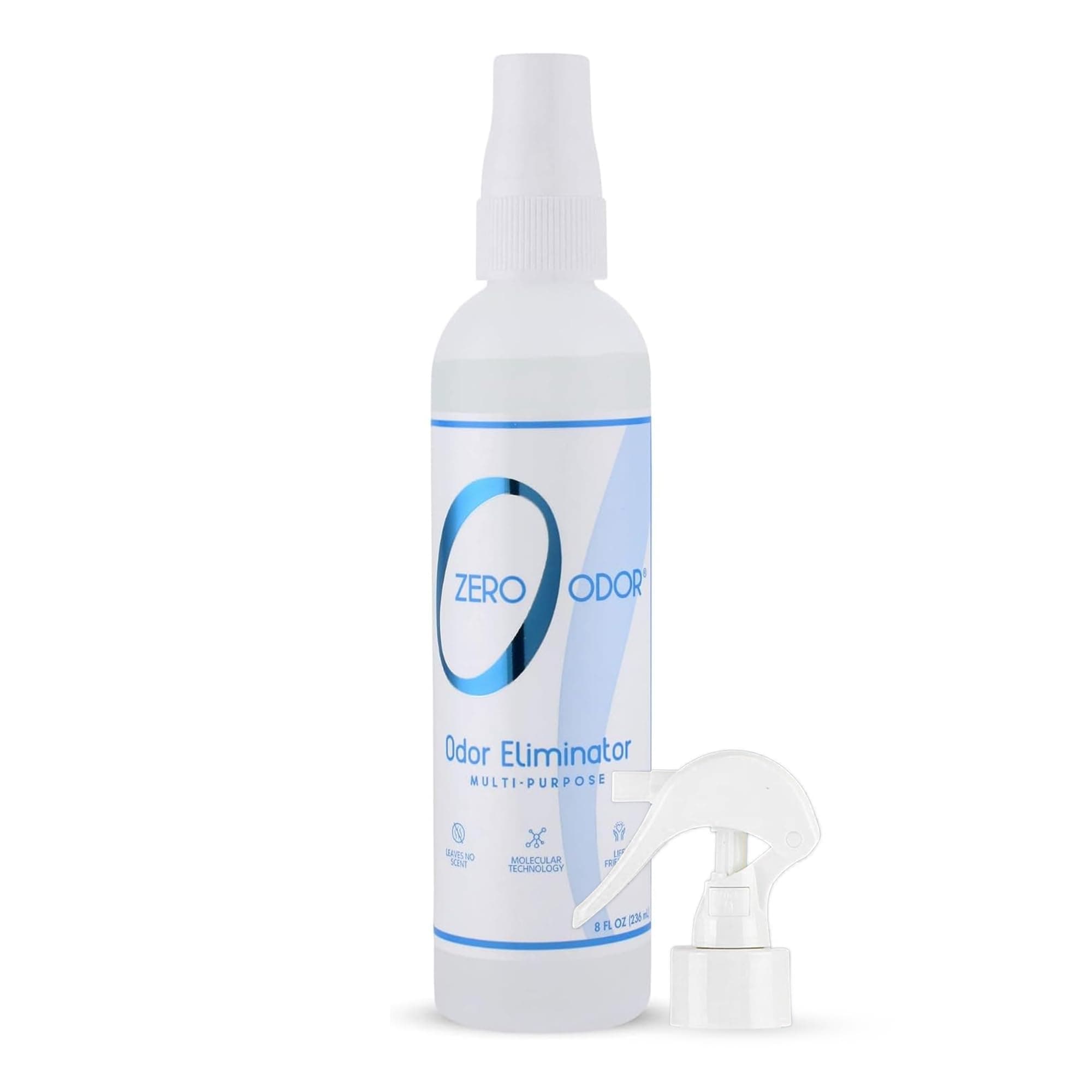 Zero Odor Multi-Purpose Odor Eliminator - Eliminate Air & Surface Odor – Patented Technology Best for Bathroom, Kitchen, Fabric, Closet- Smell Great Again, 8oz (Over 1000 Sprays)