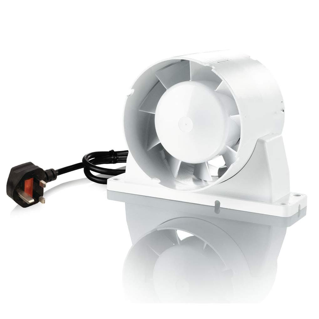 4-inch 100mm Silent Inline Extractor Duct Fan for Hydroponics Grow Room Tent Bathroom Kitchen with Plug & Lead