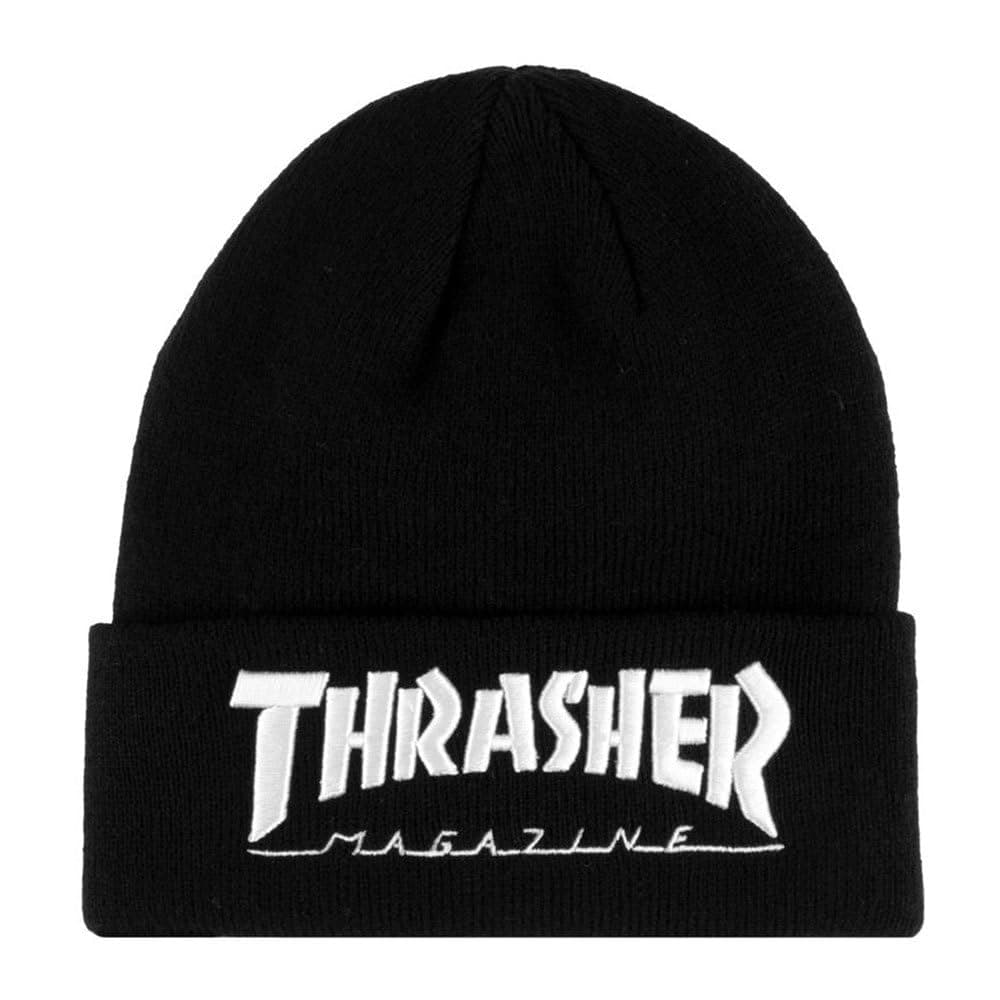 EMBROIDERED THRASHER - BEANIE - BLACK