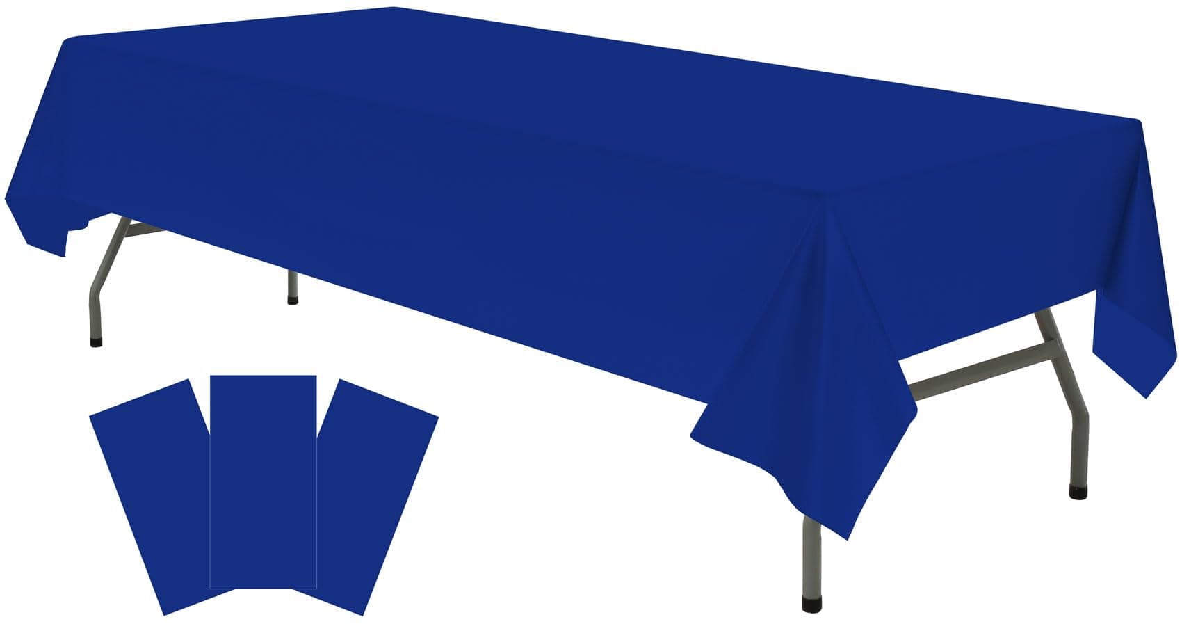 Plastic Royal Blue Tablecloths 3 Pack Disposable Table Covers 54" x 108" Dark Blue Table Cloths PEVA Party Tablecovers for Parties Picnic Birthday Wedding Banquet, Fits 6 to 8 Foot Rectangle Tables