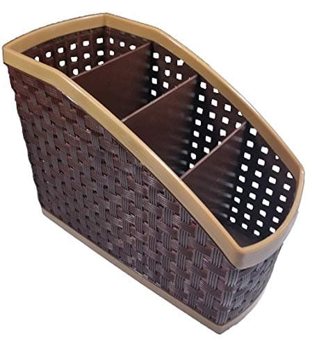 Onmall Pan Stand Organizer for Office and Study Table Desk Organiser Ball-Pen Holder with 4 Slot Multicolor Multipurpose TV AC Remote Desk Stand Stylish and Beautiful 1pc