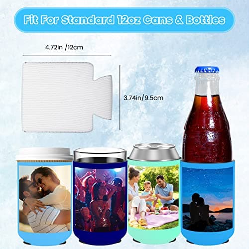 150 Pack Custom Can Cooler Sleeves Bulk Personalized Insulated Beverage Can Cooler with Photo Text Image for Wedding Birthday Party