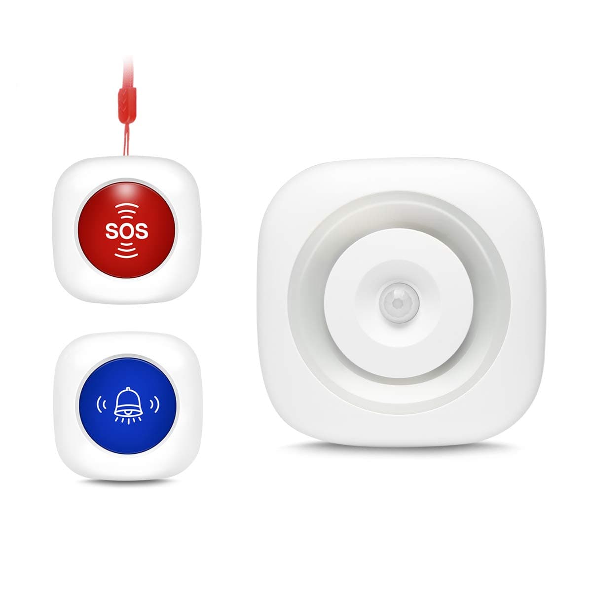 Wireless Caregiver Pager Call Button System with Waterproof Doorbell Button Plus in Night Light Sensor, Home Personal Nurse SOS Calling Alert Patient Help Elderly Attention Pager