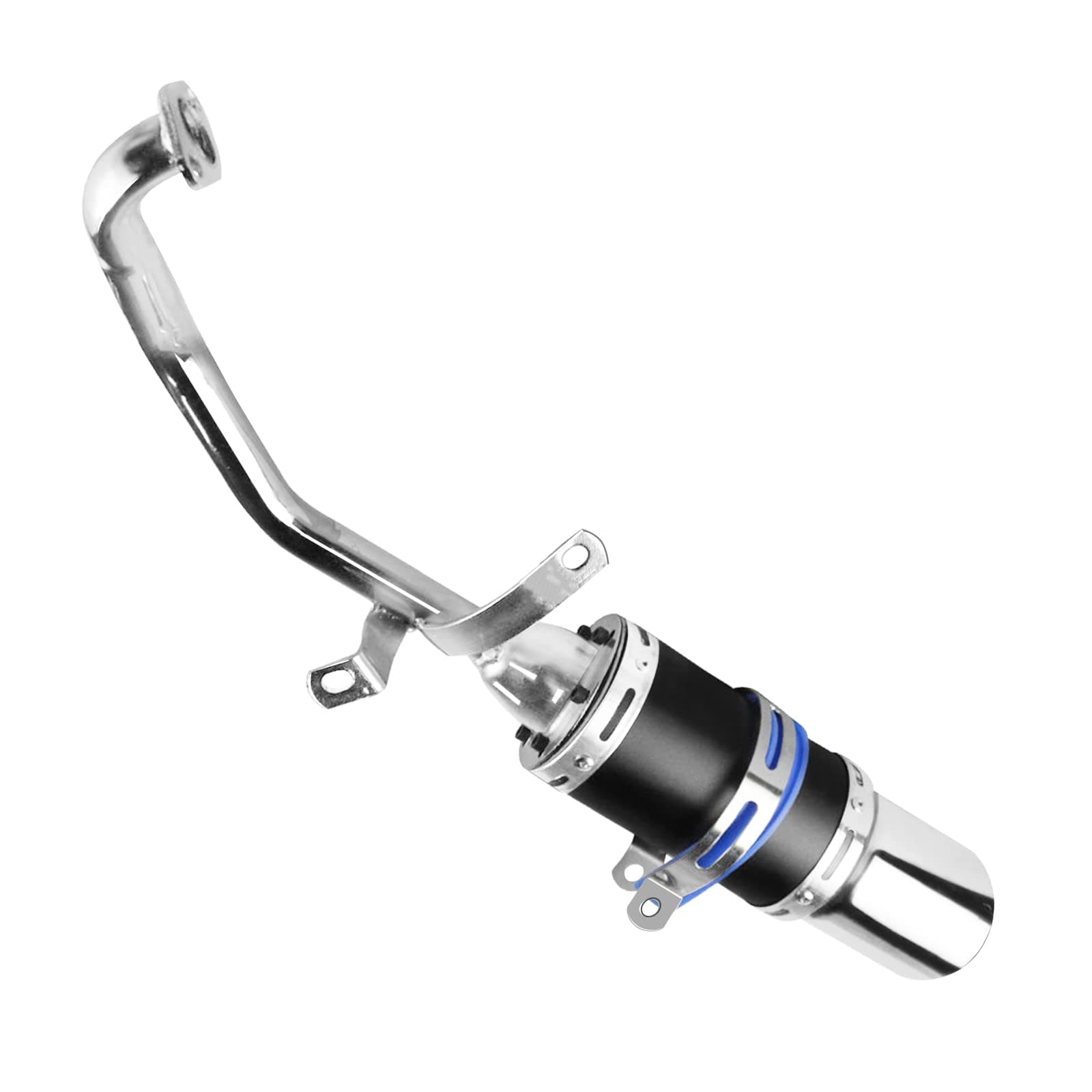 High Performance GY6 150cc Muffler Exhaust Pipe kit Replace for System Shorty GY6 125cc 150cc 152QMI 157QMJ ATV 4 Stroke Chinese Scooter Moped ATV Go Kart (Black)