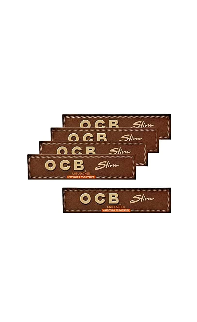OCB Brown Virgin Slim King Size Rolling Paper Pack of 10 Booklets