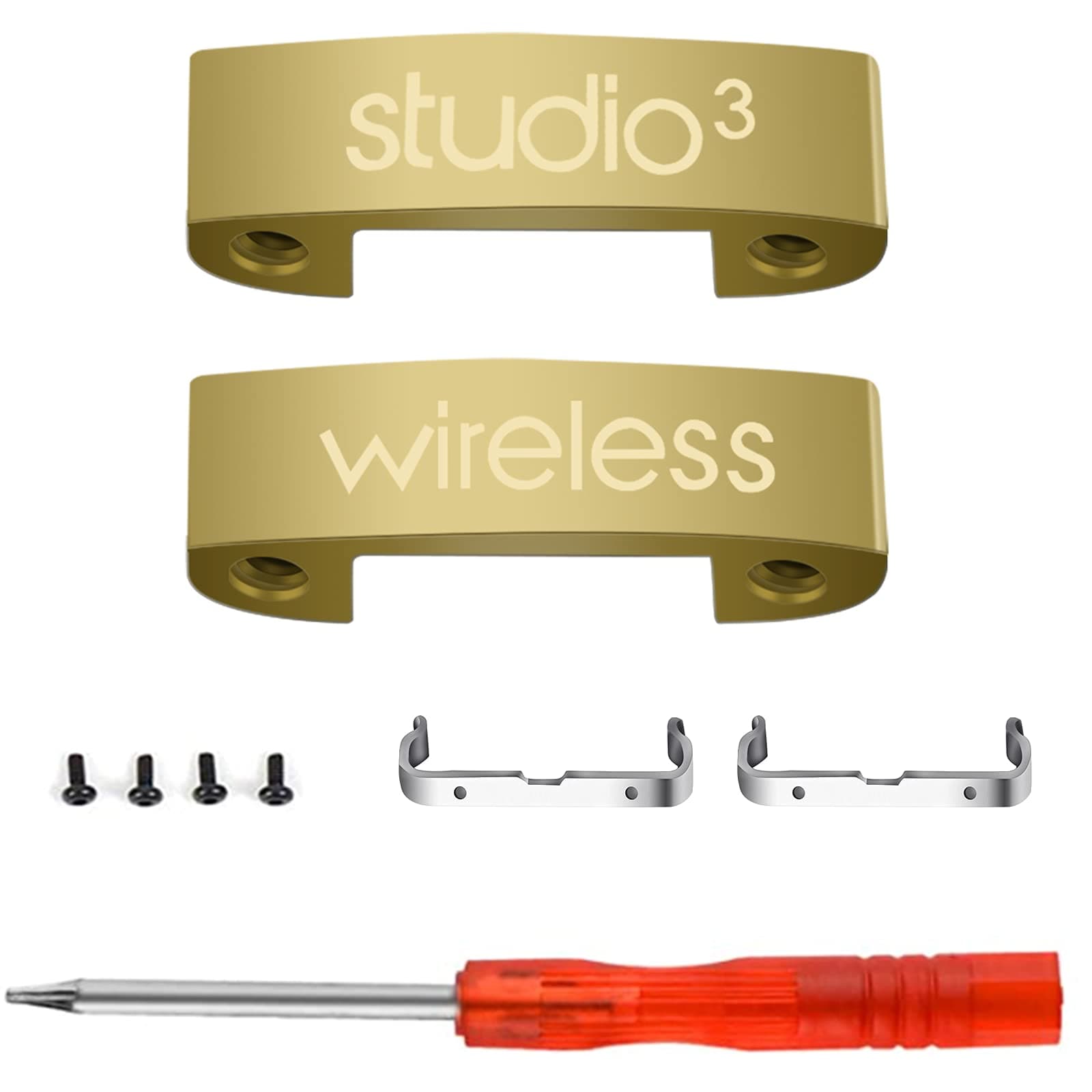 Studio 3 Hinge Replacement Studio 3 Wireless Headband Connector Repair Parts Compatible with Beats Studio 3 A1796 Wireless Over-Ear Headphones(Gold)