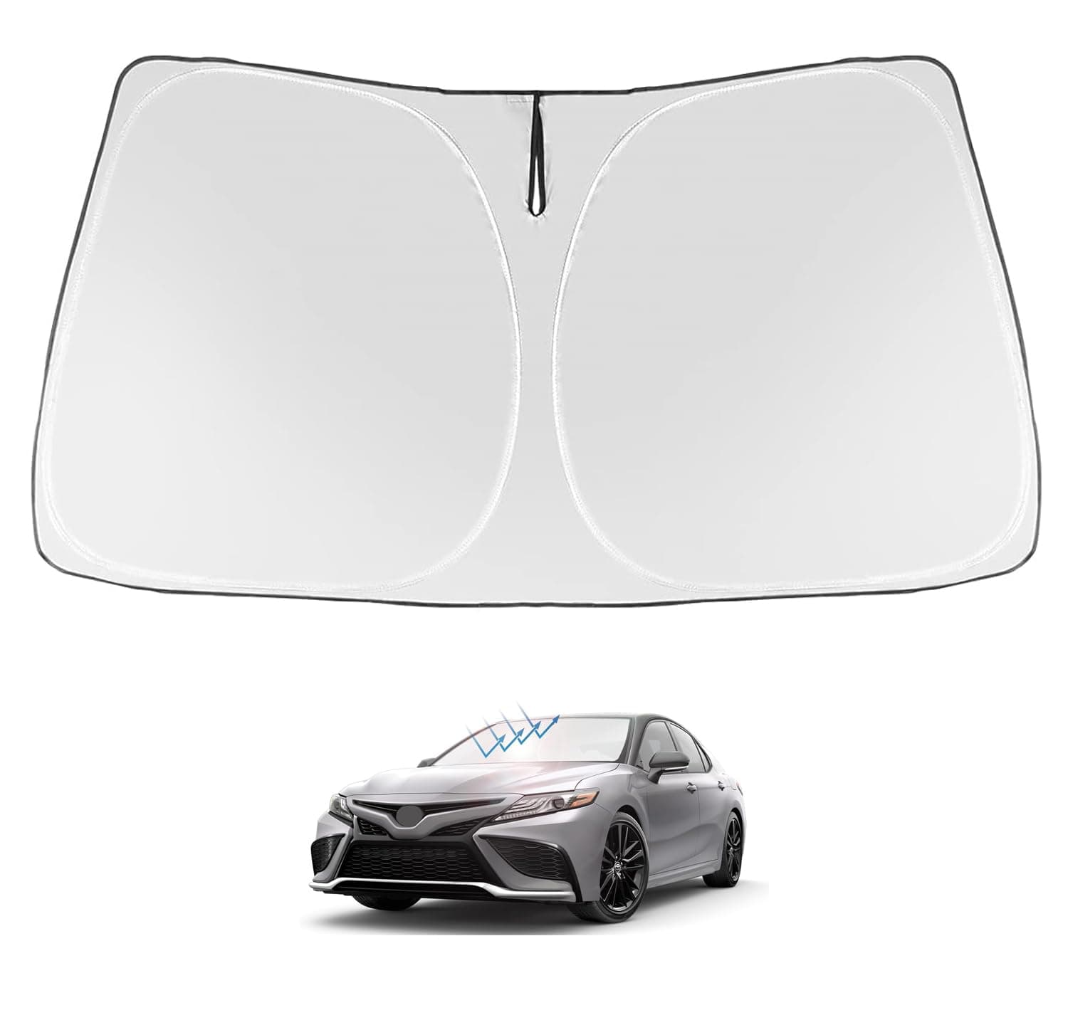 Front Windshield Sun Shade Foldable Sunshade Protector Custom Fit 2021 2020 2019 2018 Toyota Camry LE XLE Hybrid SE XSE Sedan Accessories 2021 Upgrade