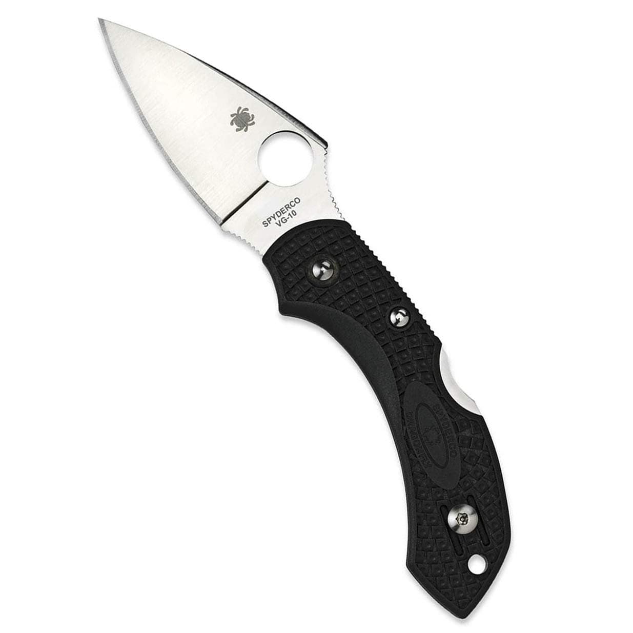 Spyderco Dragonfly 2 Lightweight Folding Pocket Knife with 2.2" VG-10 Steel Blade and FRN Handle - EDC Knife for Men and Women, Perfect for Hunting, Tactical, Camping, Survival - PlainEdge - C28PBK2