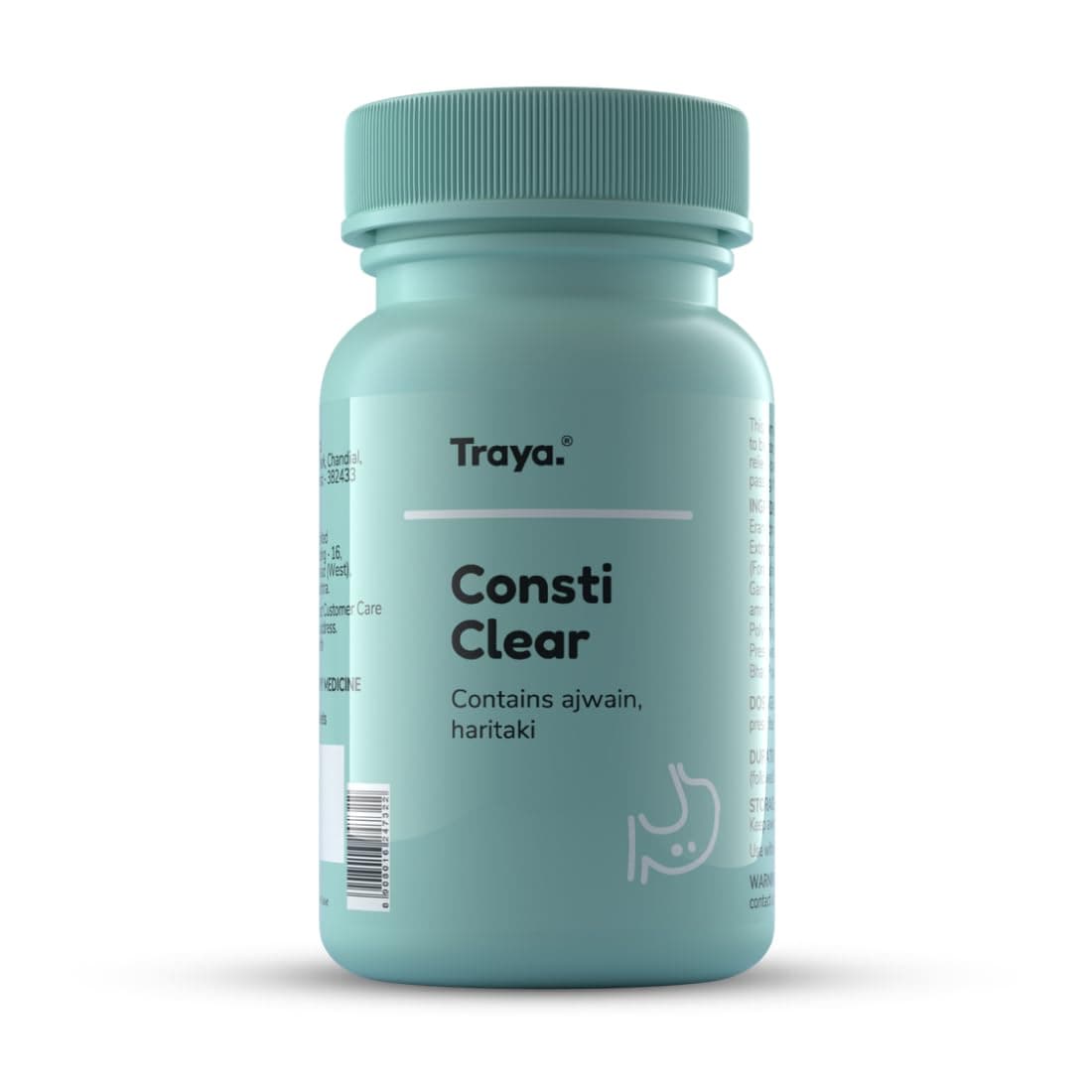 Consti Clear | Ayurvedic Constipation Relieving Supplement | For Improved Bowel Movement | Contains Ajwain, Triphala, Haritaki | Natural & Herbal (60 tablets)