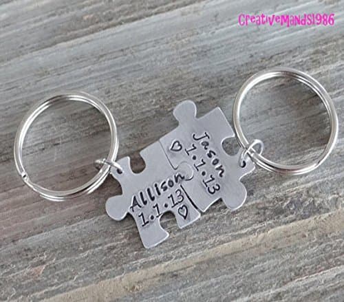 Puzzle Piece Matching Keychains, Personalized, Best Friend Keychains, Customized, Couple Keychains, My missing piece