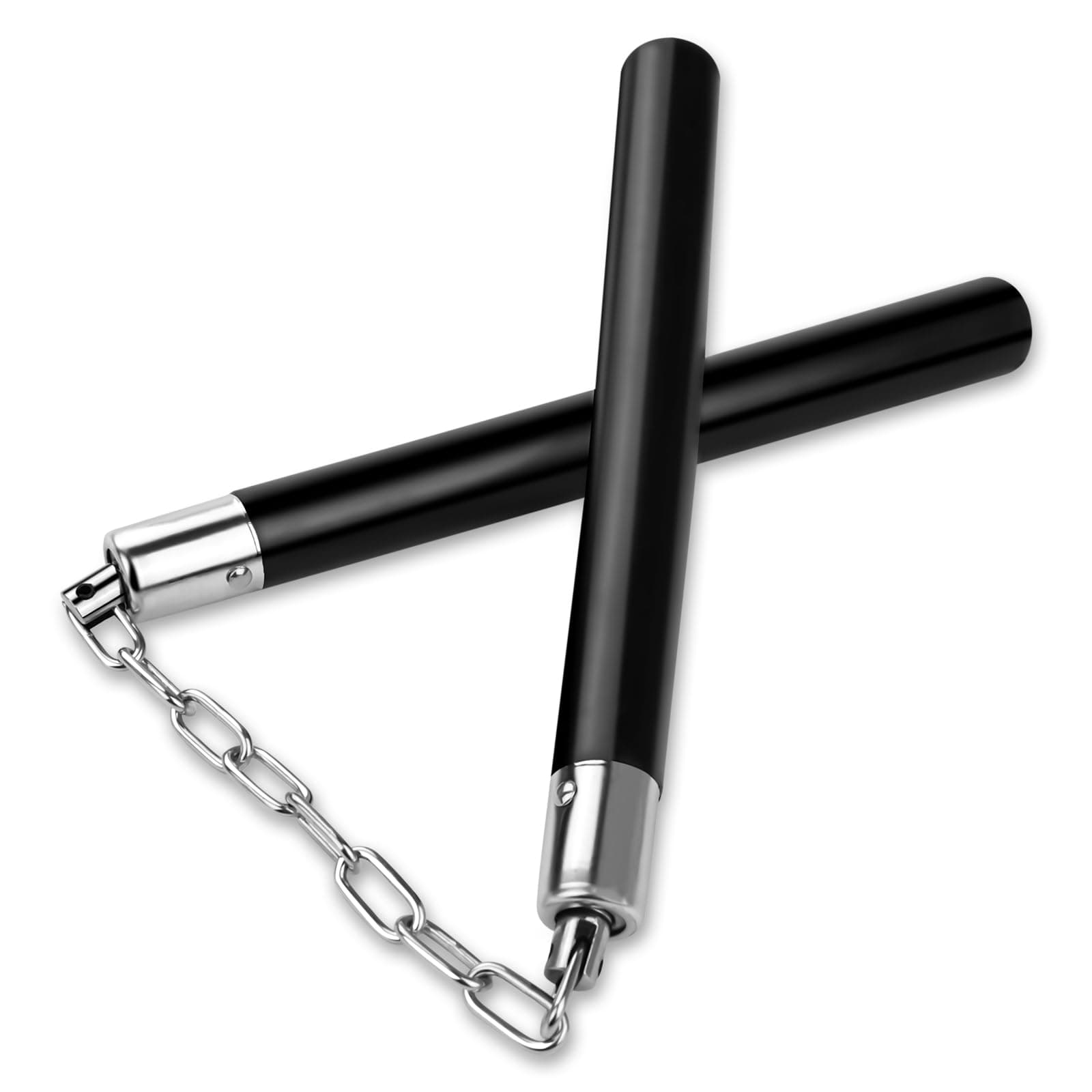 1 PCS Nunchucks Safe Solid Rubber Training Nunchucks with Steel Chain Practice Nunchucks for Adults and Professionals Perform,Suitable for Exercise,Practice, Training(Black)