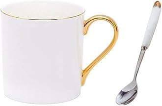 Bone China Porcelain Tea Cup, 12oz Coffee Mug for Home Kitchen Office - Pure White