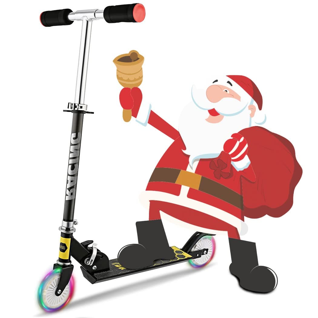 Scooter for Kids, Folding Scooters with LED Light Up 2 Wheels, Adjustable Height, Rear Fender, Kick Scooters for Girls Boys Toddler Ages 3-12 Years, Bearing Capacity 110lb