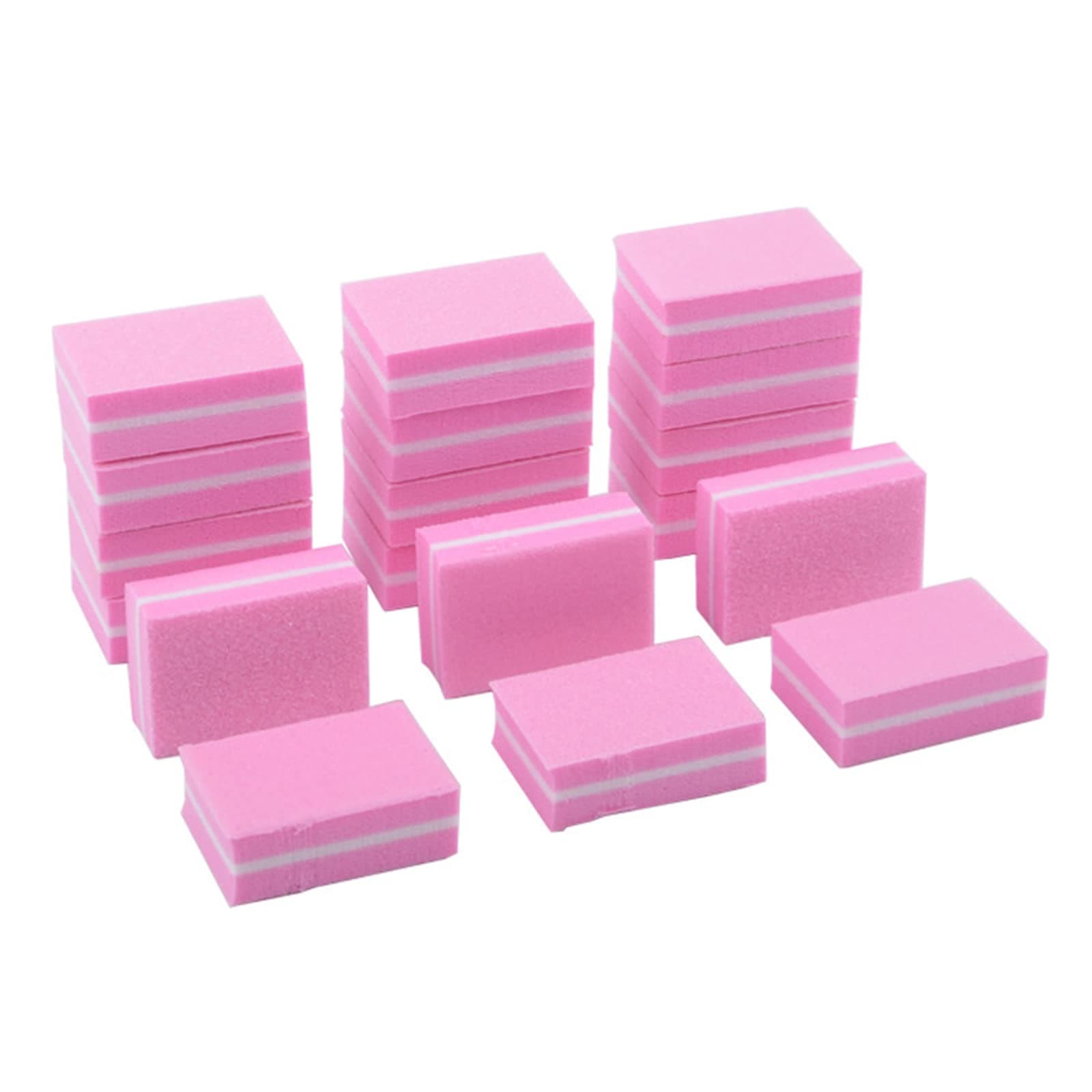 20 Pcs Nail Buffer Block, Professional Nail Sanding Blocks for Gel Natural Nails, Buffer Sanding Block Nail Art Tool for Salon Home Use (Pink)