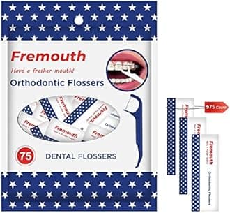 Fremouth Individually Wrapped Orthodontic Flossers for Braces - Ortho Dental Floss Picks, 75 Count (Pack of 1)