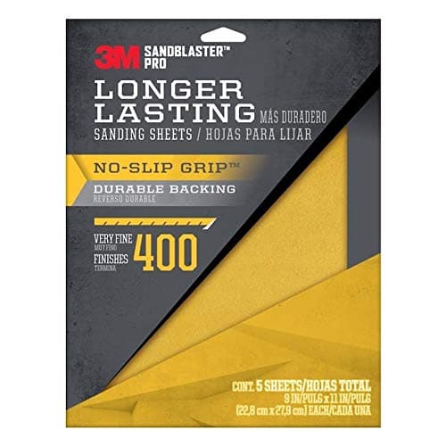 3M SandBlaster Pro 5-Pack 9-in W x 11-in L 400-Grit Premium Sanding Sheets | Pack of 4