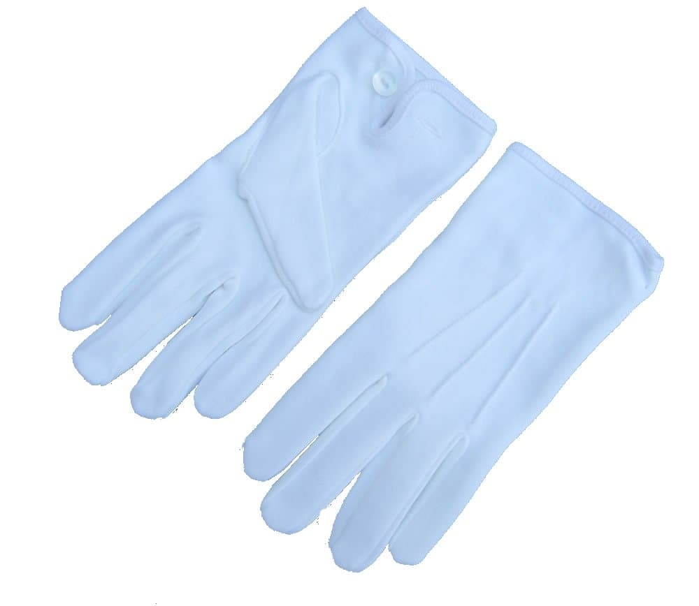 USL Gloves Cotton White Button Fastening Quality