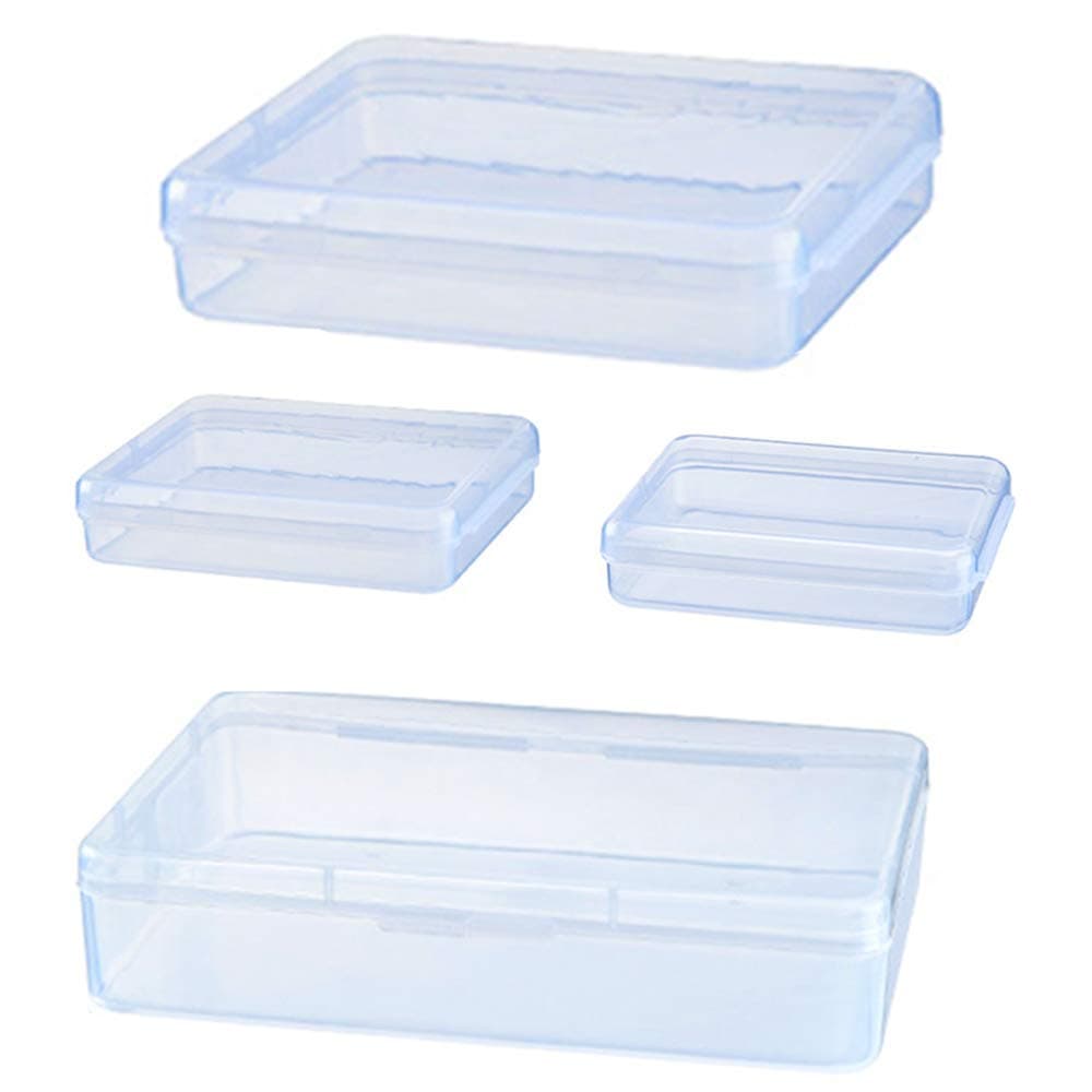 thovorrnlCHULAI 4 Pack Clear Plastic Storage Case Organizer for Face Cover Portable Face Cover Container Box Dustproof Pollution Prevention Storage Clip Organizer Perfect for Storing and Protecting