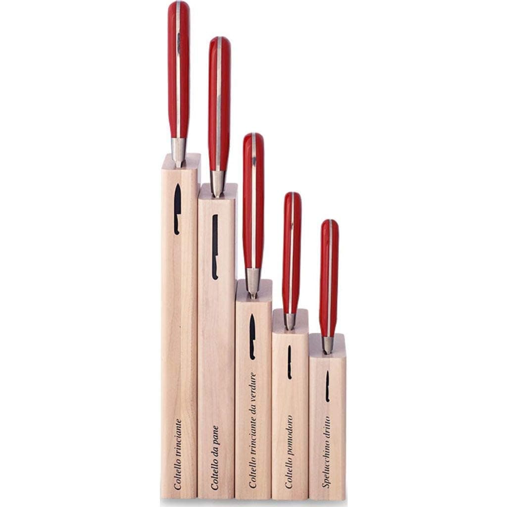 5 Piece Insieme Kitchen Knife Set - Red