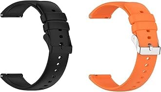 Silicone Strap, Quick Buckle Waterproof Soft Strap, Black Strap, Silver Stainless Steel Buckle, Men's and Women's Smartwatch Strap, Sport Watch Strap