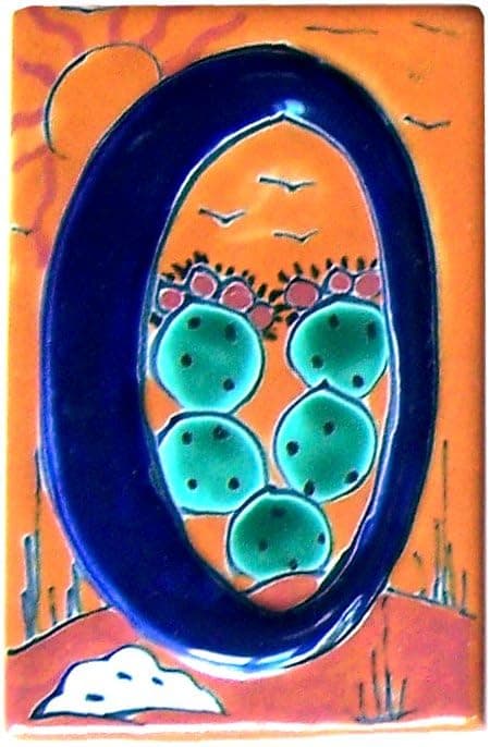 Desert Talavera Ceramic House Number Zero