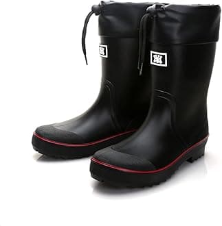 Rain Boots for Men, Waterproof Warm Rubber Boots Mens Garden Boots, Comfort Mid-Calf Lightweight Adjustable Raining Shoes, Elastic Chelsea Ankle Rain Boots Fishing Shoes for Yard Farm Outdoor Work