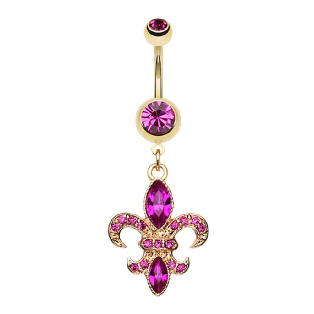 Golden Fleur de Lis WildKlass Belly Button Ring