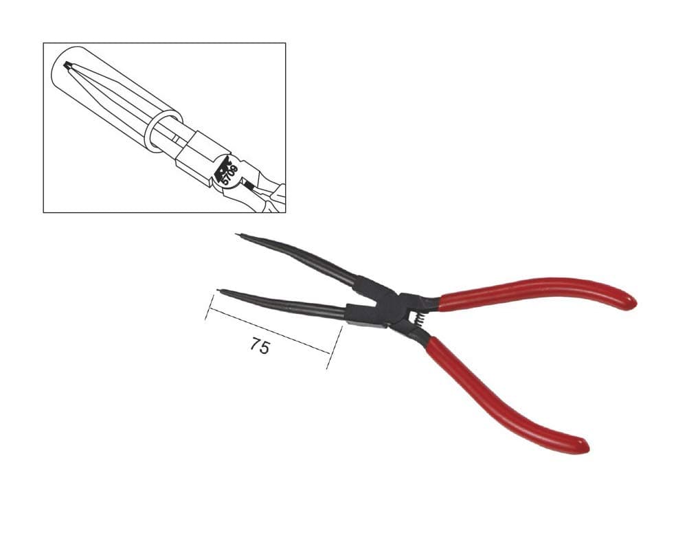 Heavy Duty 7" EXTRA LONG Internal Straight Retaining Ring Clip Circlip Removal Plier