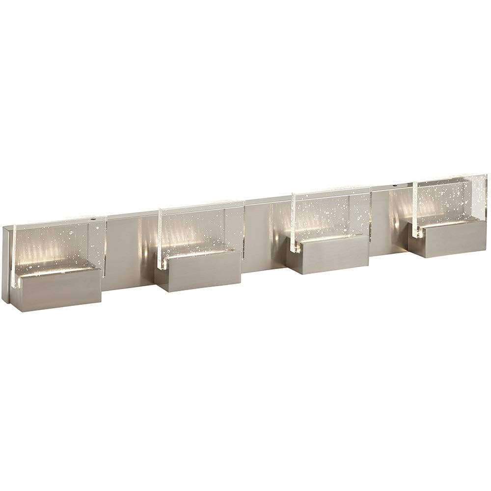 Hamilton Hills Led Bathroom Vanity Light - Dimmable Led Light Bar - Brushed Chrome LED Light Finish - Energy Efficient - Easy to Install - Elegant LED Vanity Bathroom Light - 4 Clear Glass Shades