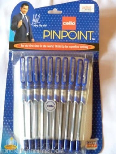 5 X 10 X Cello Pinpoint Fine Write Ball Point Pen Blue Ink 0.5 Mm Tip