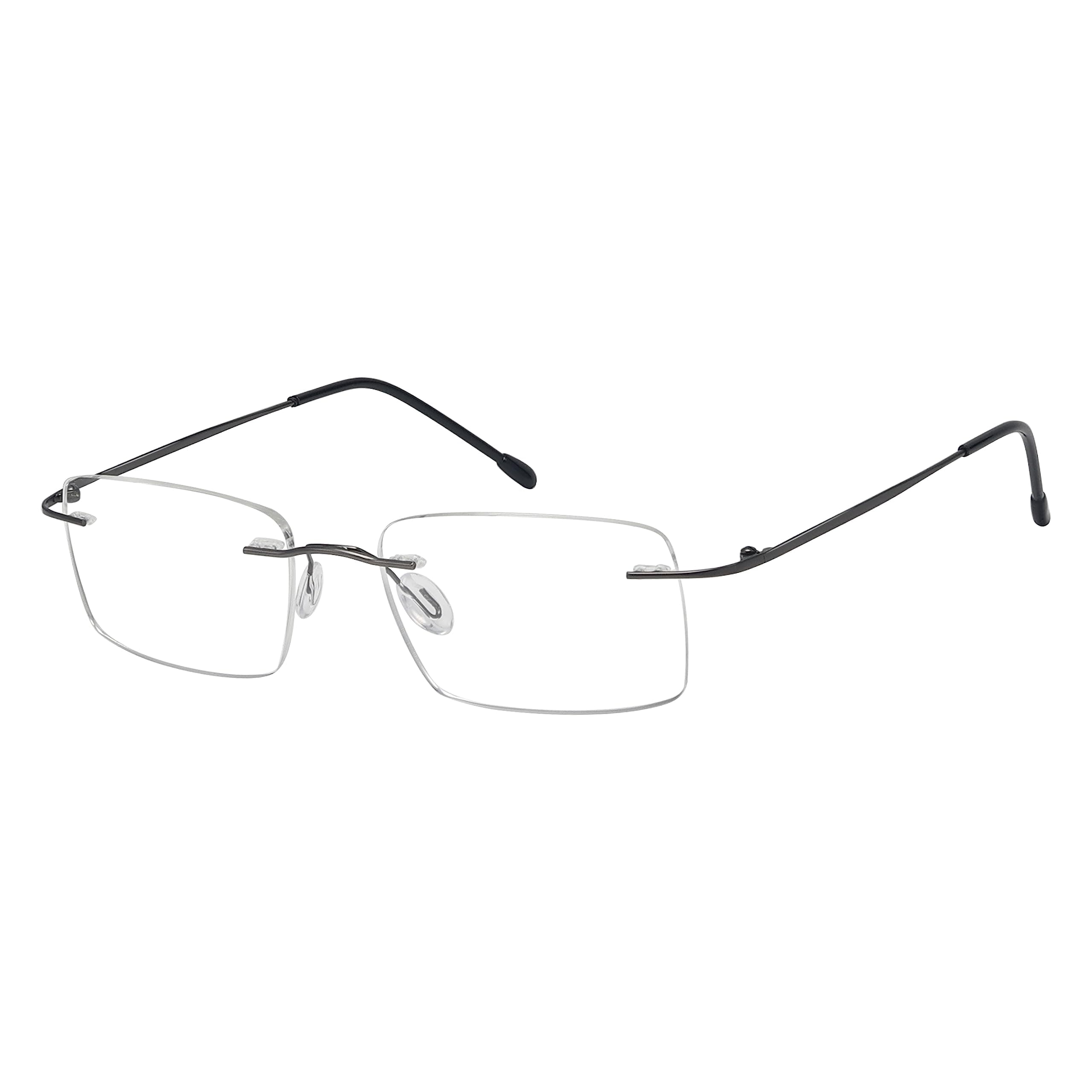 Eyekepper Frameless Reading Glasses for Men Reading - Rectangle Rimless Reader Eyeglasses Gunmetal +3.50