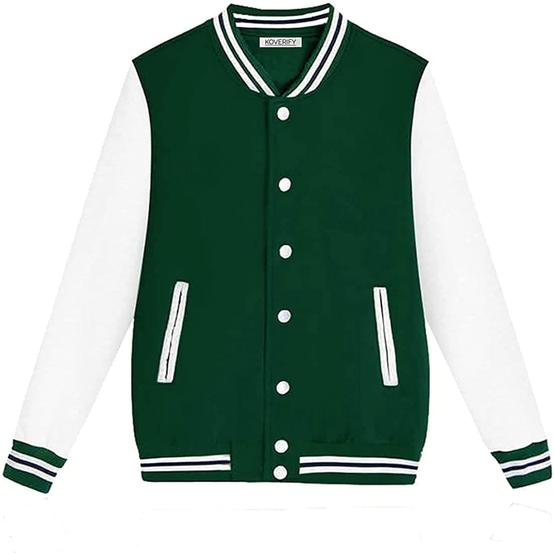 Koverify Solid unisex Varsity Jacket For men and Women/Baseball Jacket/University Jacket