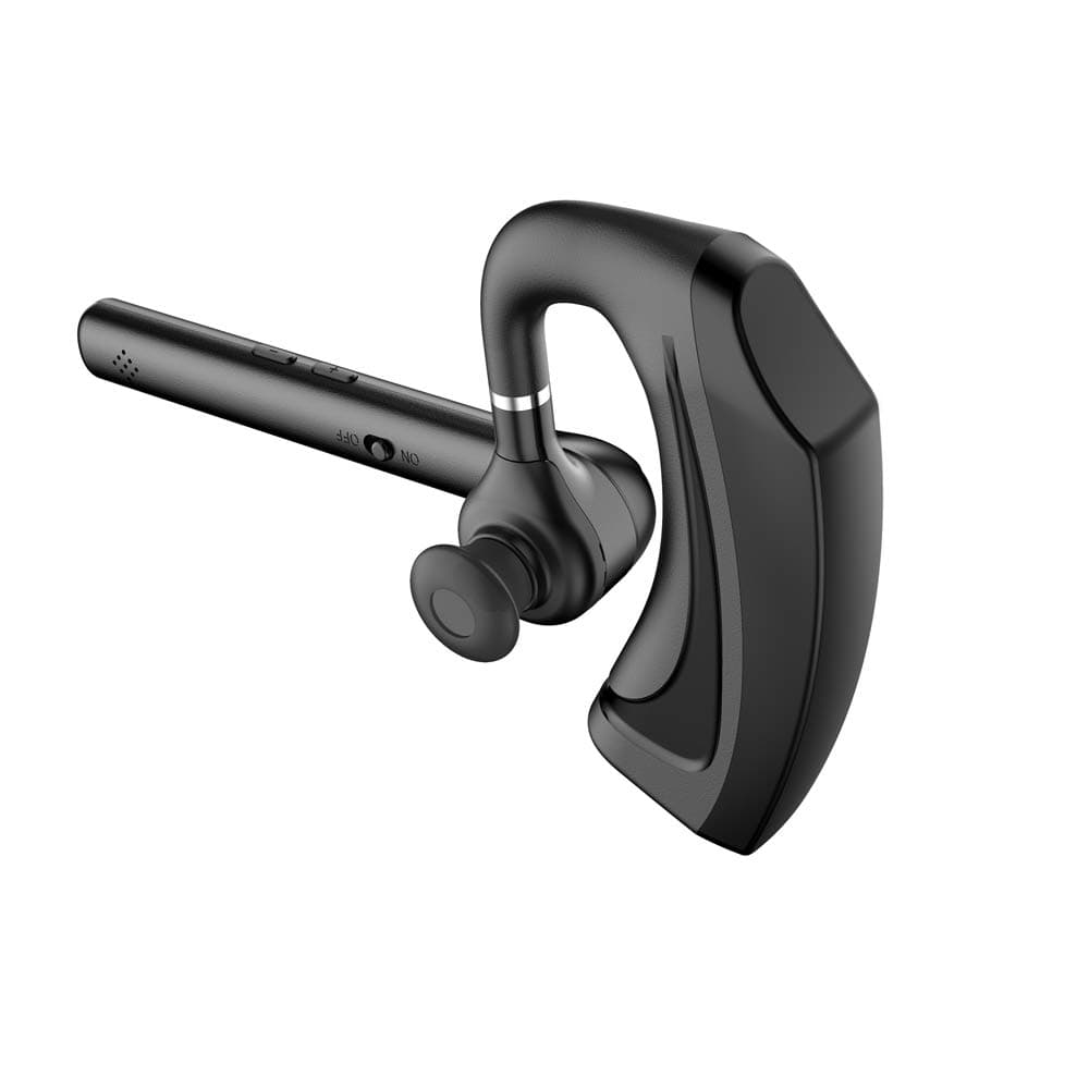 AUXBLUE Q-7 Active Noise Cancelling Double Digital Mic Bluetooth Headset Wireless Hands-Free Earpiece Headphone, Black Pack